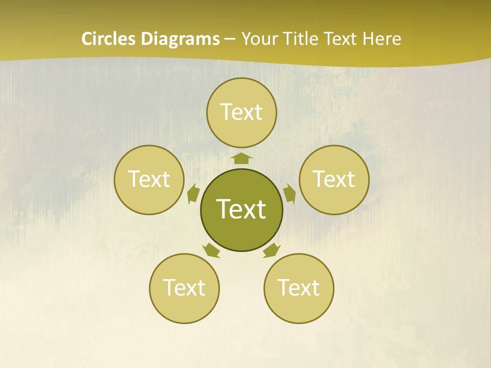 A Green And Yellow Background With Trees In The Background PowerPoint Template