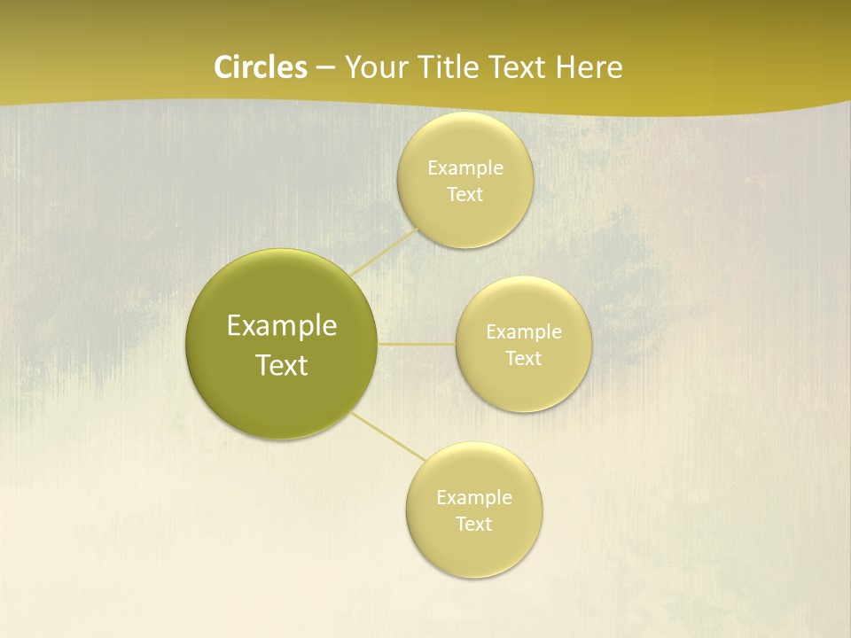 A Green And Yellow Background With Trees In The Background PowerPoint Template