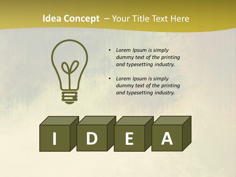 A Green And Yellow Background With Trees In The Background PowerPoint Template