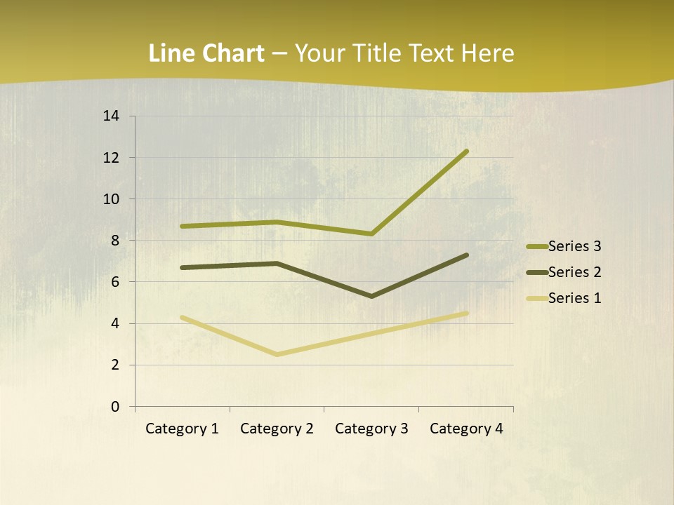 A Green And Yellow Background With Trees In The Background PowerPoint Template