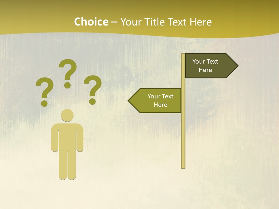 A Green And Yellow Background With Trees In The Background PowerPoint Template