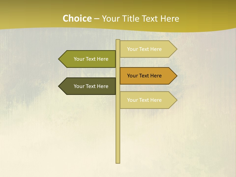 A Green And Yellow Background With Trees In The Background PowerPoint Template
