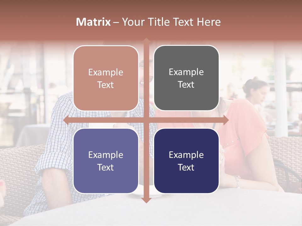 A Man And Woman Sitting At A Table Drinking Coffee PowerPoint Template