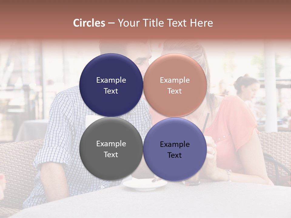 A Man And Woman Sitting At A Table Drinking Coffee PowerPoint Template