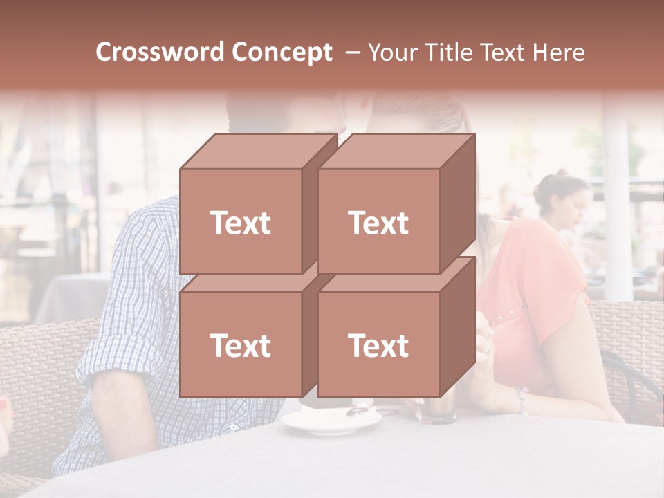 A Man And Woman Sitting At A Table Drinking Coffee PowerPoint Template