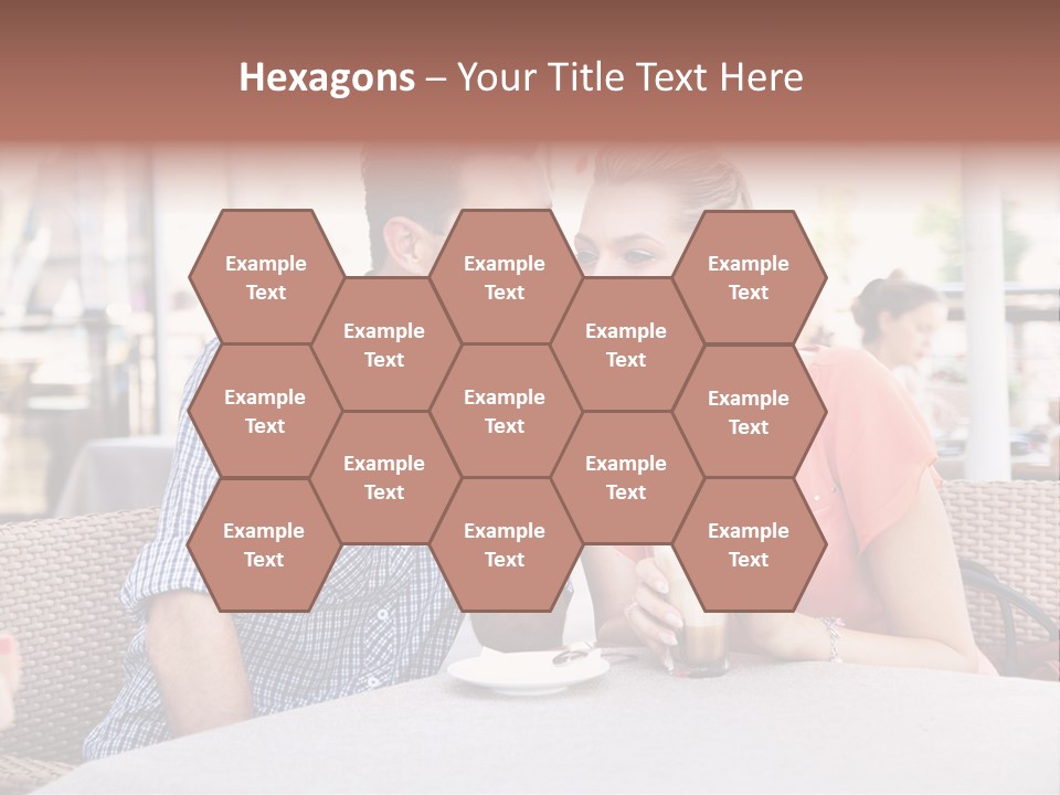 A Man And Woman Sitting At A Table Drinking Coffee PowerPoint Template