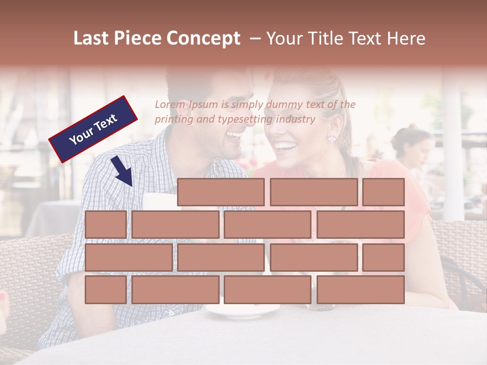 A Man And Woman Sitting At A Table Drinking Coffee PowerPoint Template