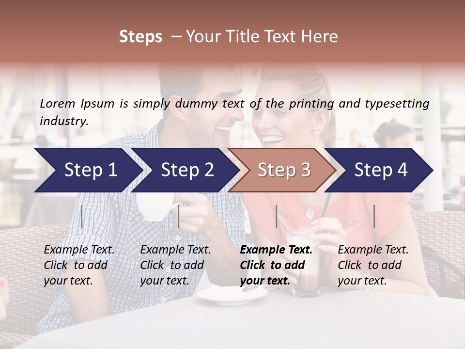 A Man And Woman Sitting At A Table Drinking Coffee PowerPoint Template