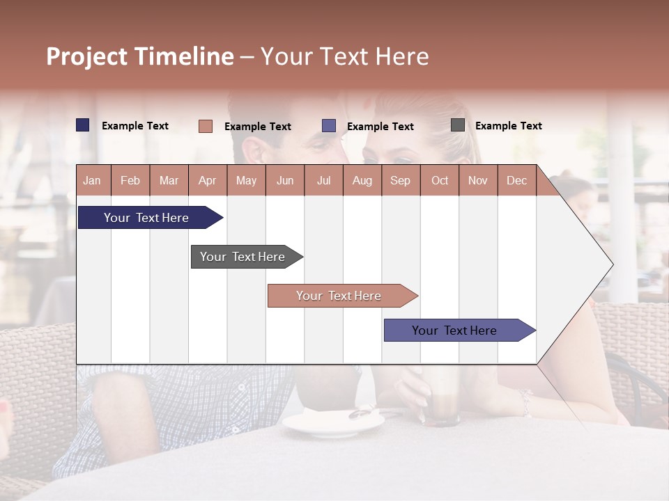 A Man And Woman Sitting At A Table Drinking Coffee PowerPoint Template
