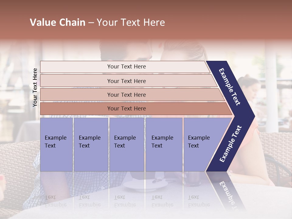 A Man And Woman Sitting At A Table Drinking Coffee PowerPoint Template