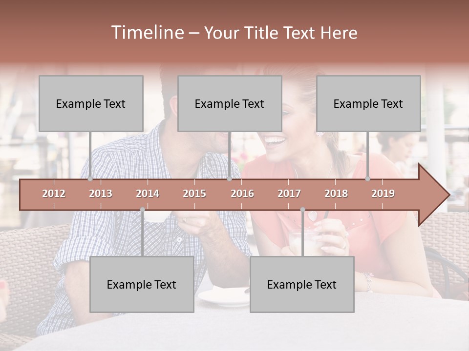 A Man And Woman Sitting At A Table Drinking Coffee PowerPoint Template