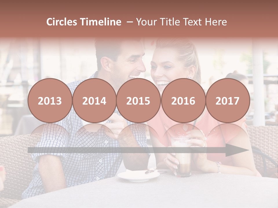 A Man And Woman Sitting At A Table Drinking Coffee PowerPoint Template