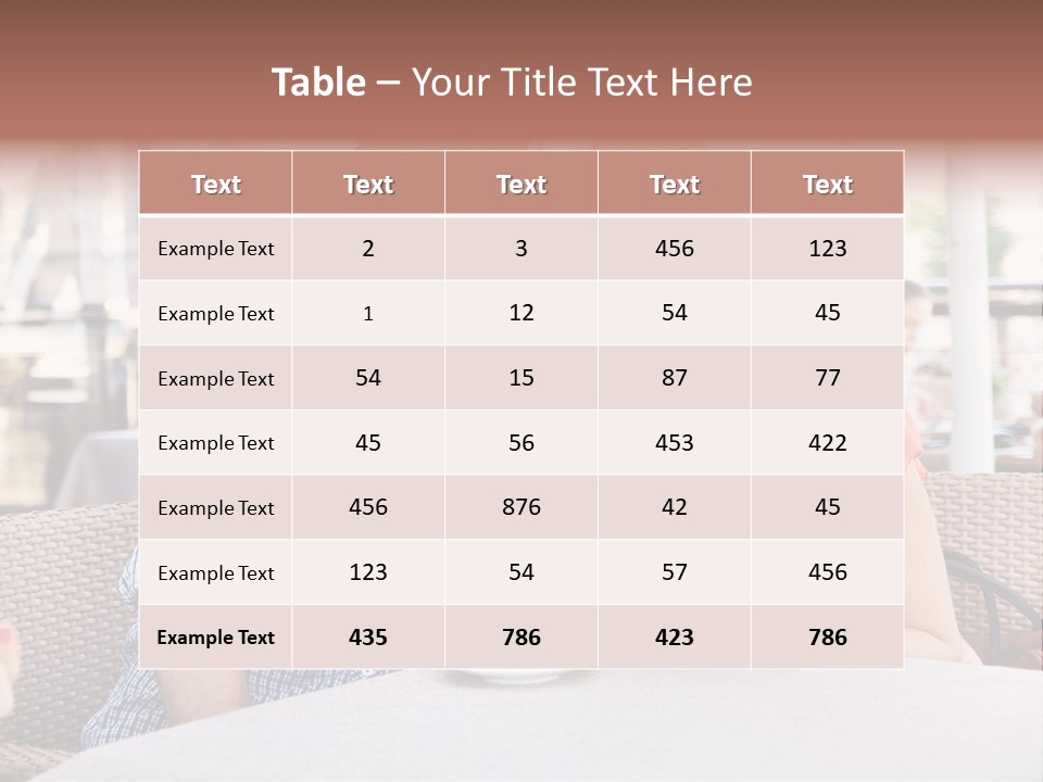 A Man And Woman Sitting At A Table Drinking Coffee PowerPoint Template