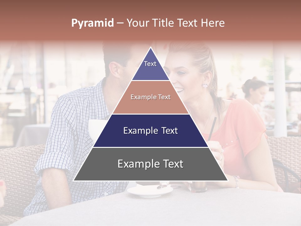 A Man And Woman Sitting At A Table Drinking Coffee PowerPoint Template