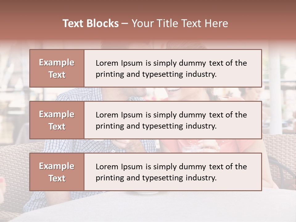 A Man And Woman Sitting At A Table Drinking Coffee PowerPoint Template