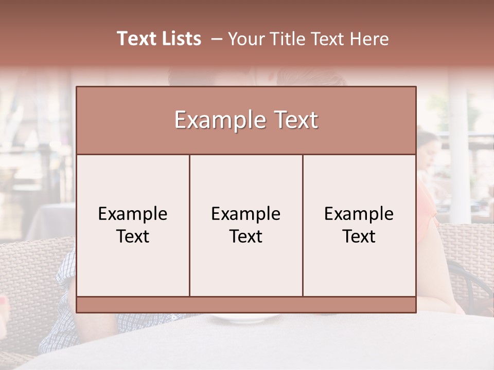 A Man And Woman Sitting At A Table Drinking Coffee PowerPoint Template