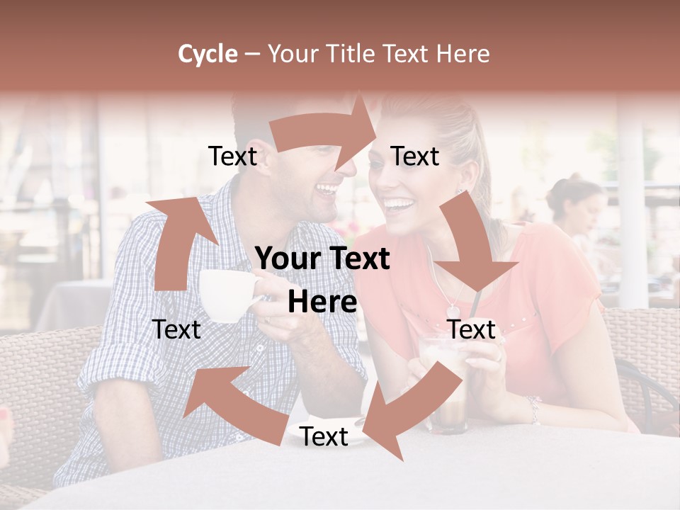 A Man And Woman Sitting At A Table Drinking Coffee PowerPoint Template