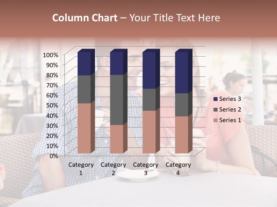 A Man And Woman Sitting At A Table Drinking Coffee PowerPoint Template