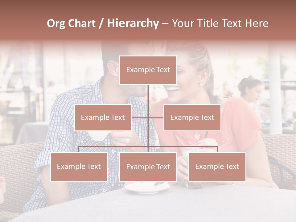 A Man And Woman Sitting At A Table Drinking Coffee PowerPoint Template