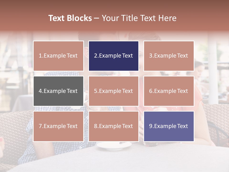 A Man And Woman Sitting At A Table Drinking Coffee PowerPoint Template