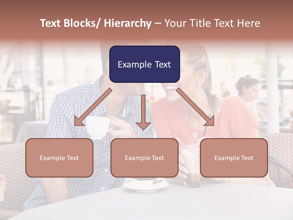 A Man And Woman Sitting At A Table Drinking Coffee PowerPoint Template