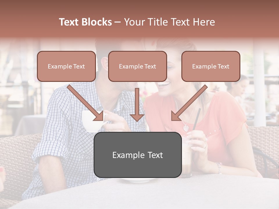 A Man And Woman Sitting At A Table Drinking Coffee PowerPoint Template