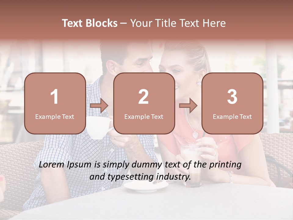 A Man And Woman Sitting At A Table Drinking Coffee PowerPoint Template