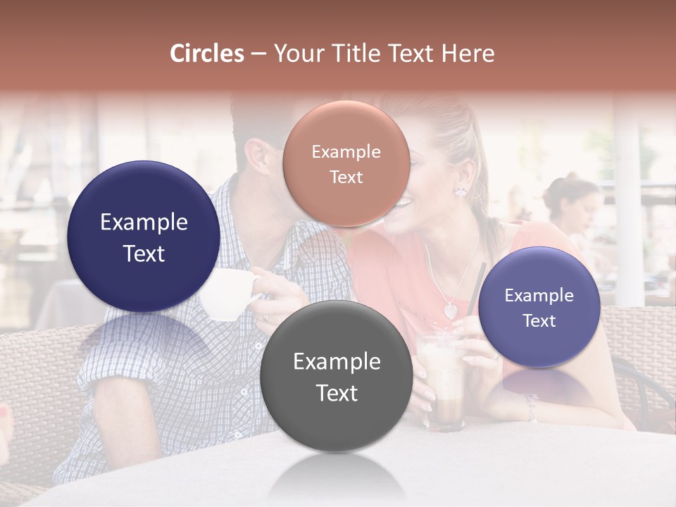 A Man And Woman Sitting At A Table Drinking Coffee PowerPoint Template