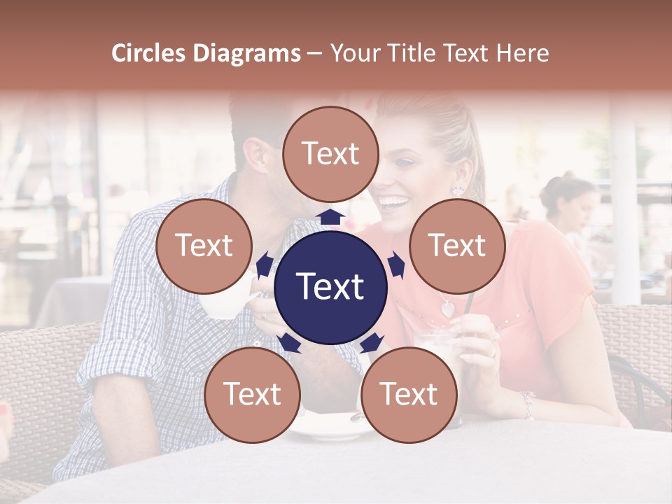 A Man And Woman Sitting At A Table Drinking Coffee PowerPoint Template