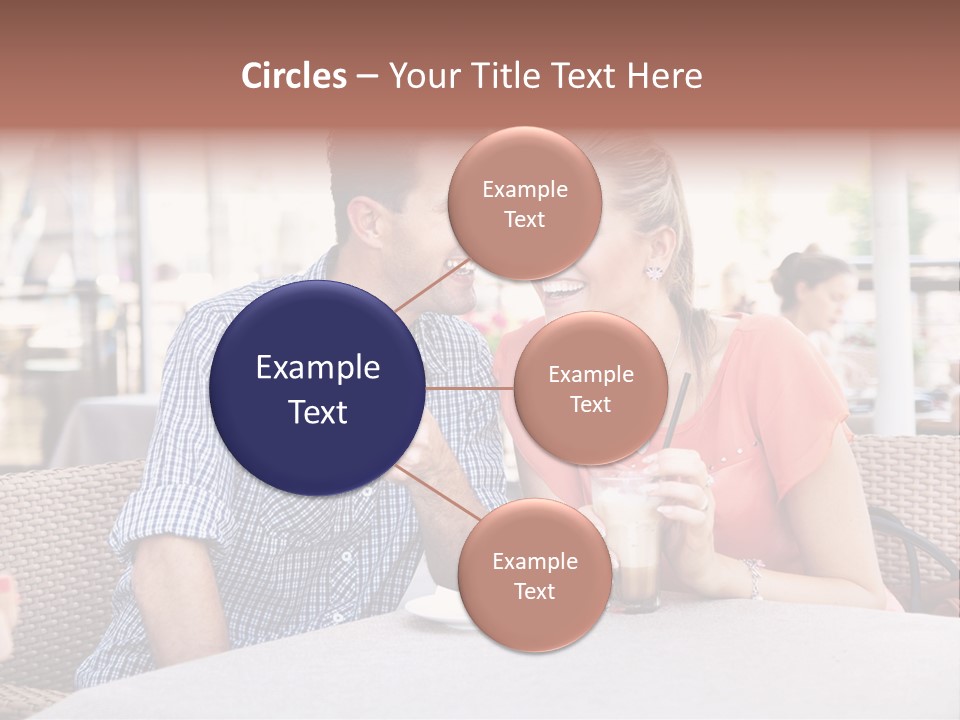 A Man And Woman Sitting At A Table Drinking Coffee PowerPoint Template