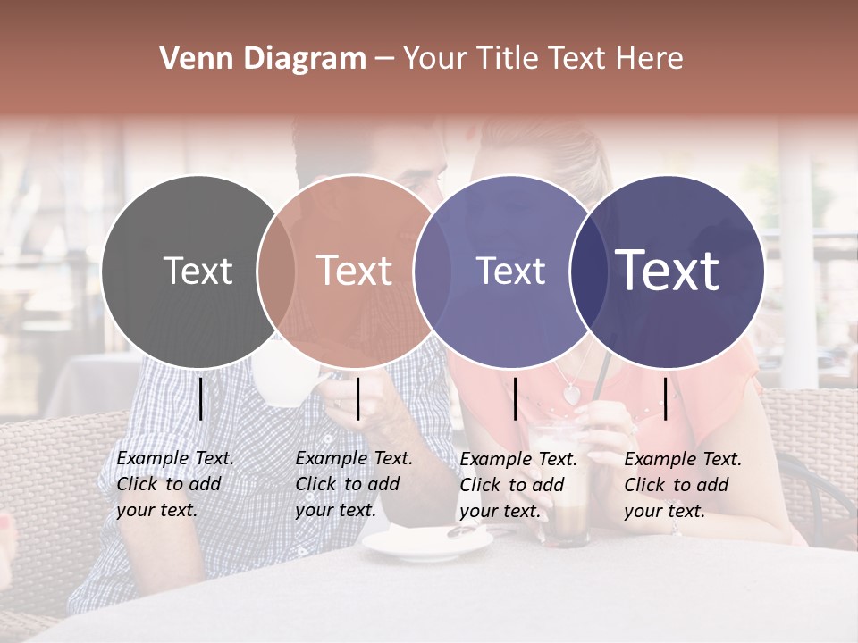 A Man And Woman Sitting At A Table Drinking Coffee PowerPoint Template