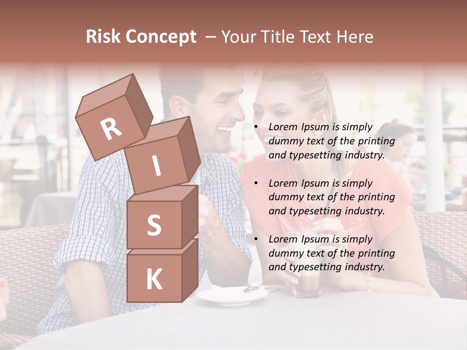 A Man And Woman Sitting At A Table Drinking Coffee PowerPoint Template