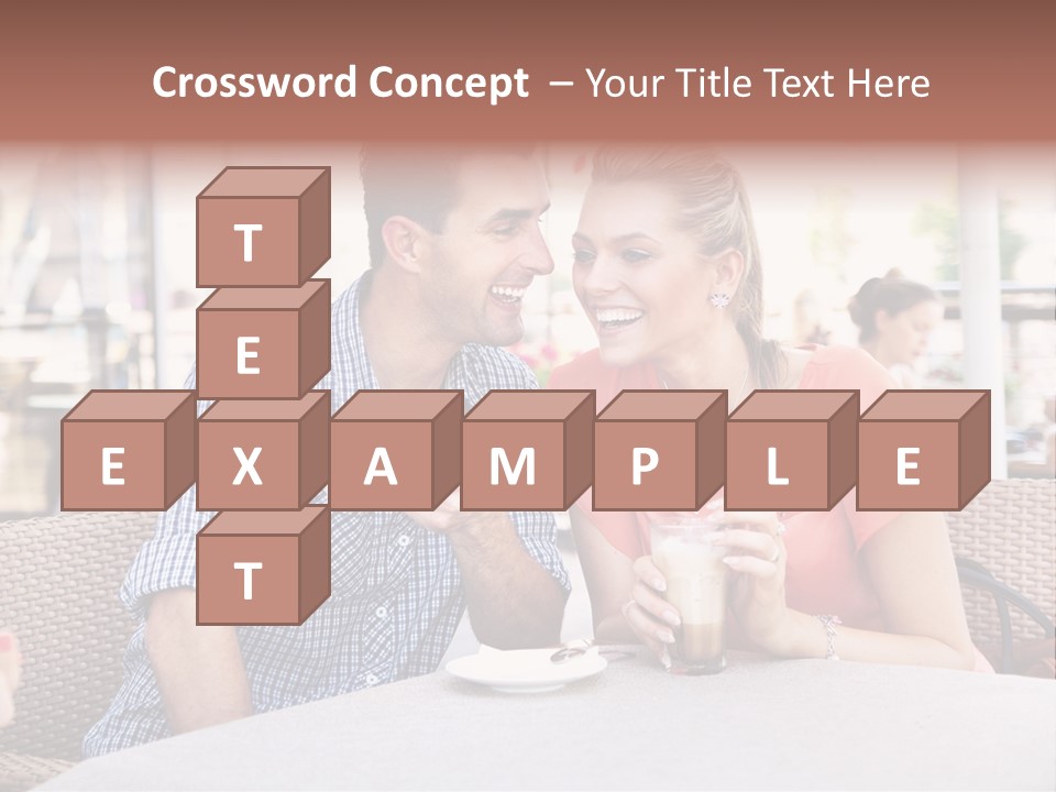 A Man And Woman Sitting At A Table Drinking Coffee PowerPoint Template