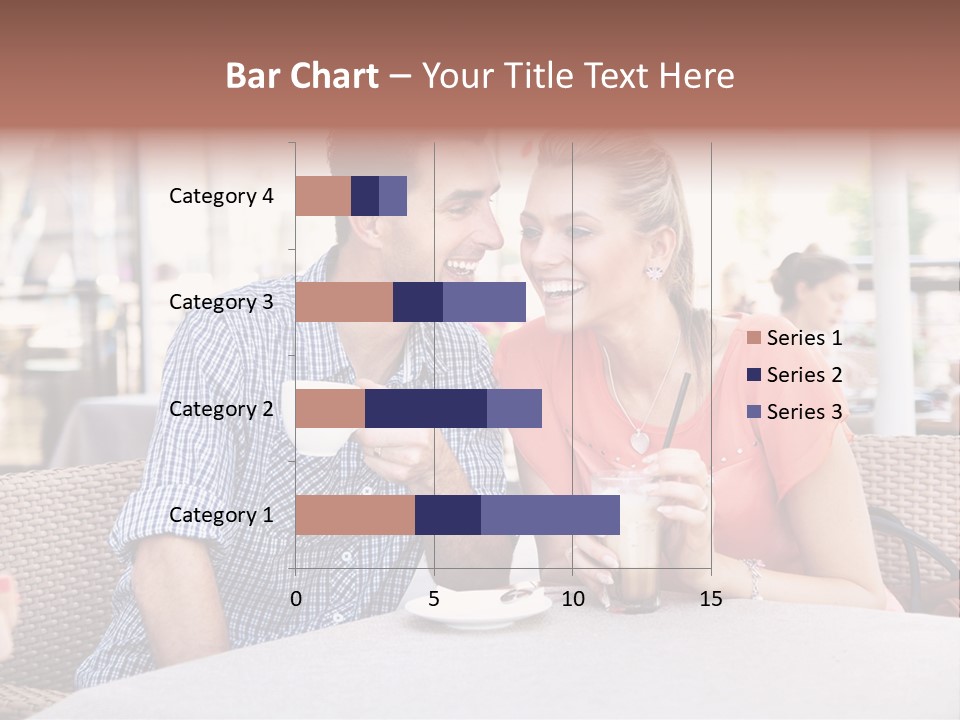 A Man And Woman Sitting At A Table Drinking Coffee PowerPoint Template