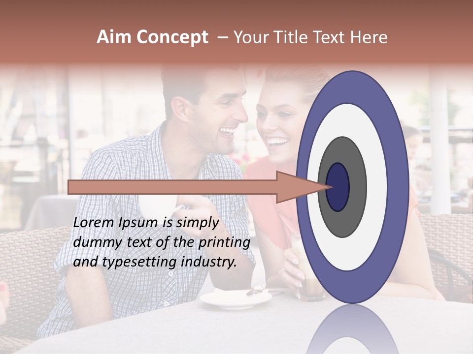 A Man And Woman Sitting At A Table Drinking Coffee PowerPoint Template