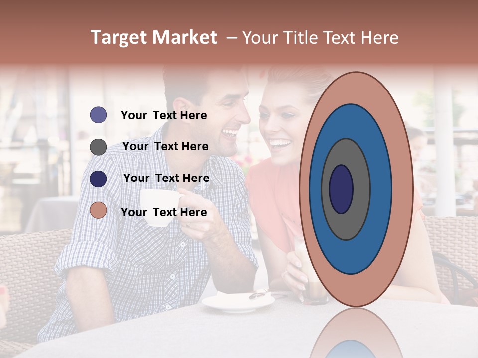 A Man And Woman Sitting At A Table Drinking Coffee PowerPoint Template