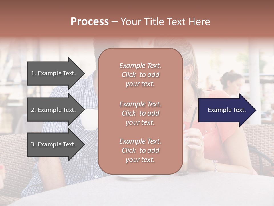 A Man And Woman Sitting At A Table Drinking Coffee PowerPoint Template