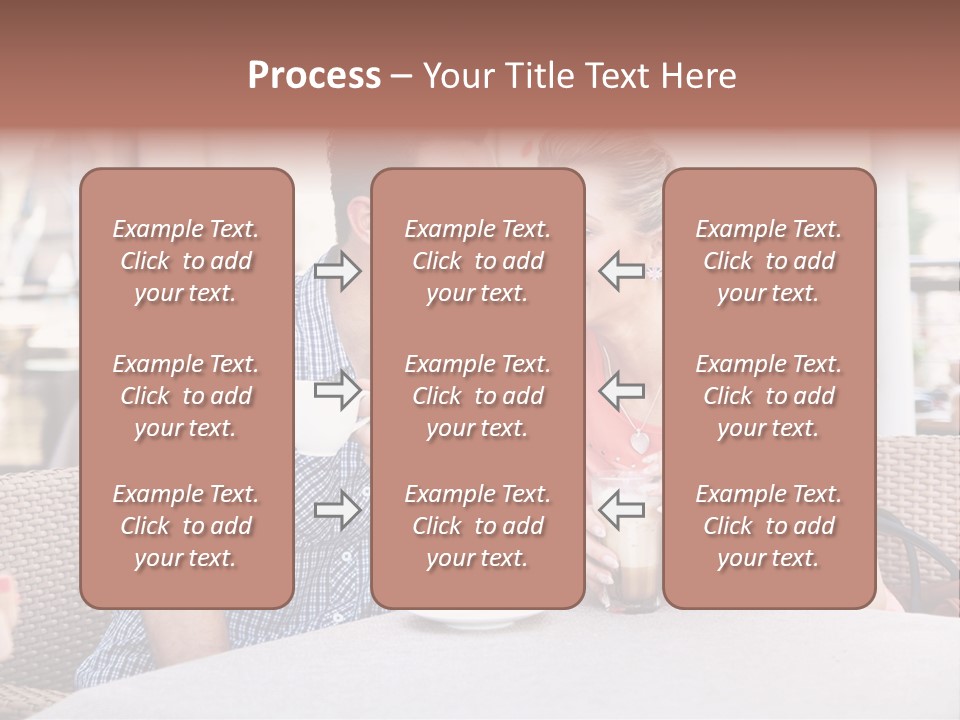 A Man And Woman Sitting At A Table Drinking Coffee PowerPoint Template