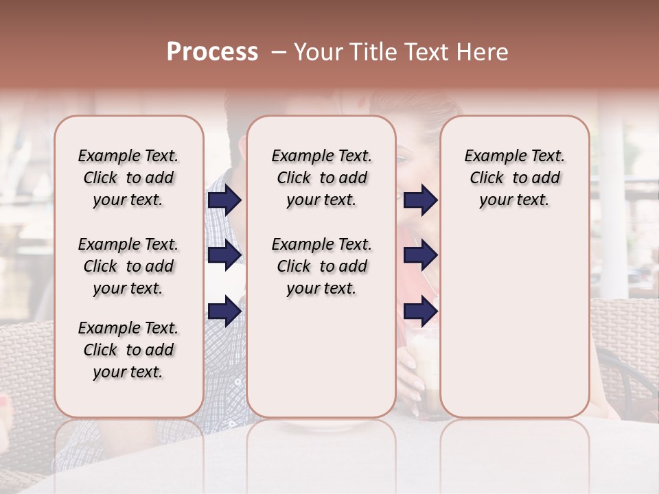 A Man And Woman Sitting At A Table Drinking Coffee PowerPoint Template