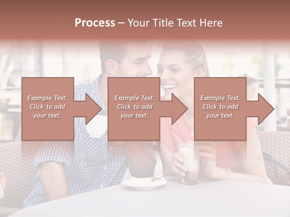 A Man And Woman Sitting At A Table Drinking Coffee PowerPoint Template