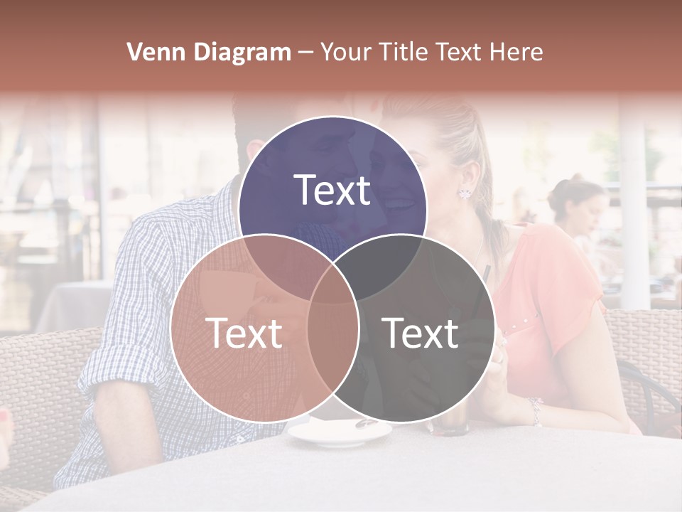 A Man And Woman Sitting At A Table Drinking Coffee PowerPoint Template