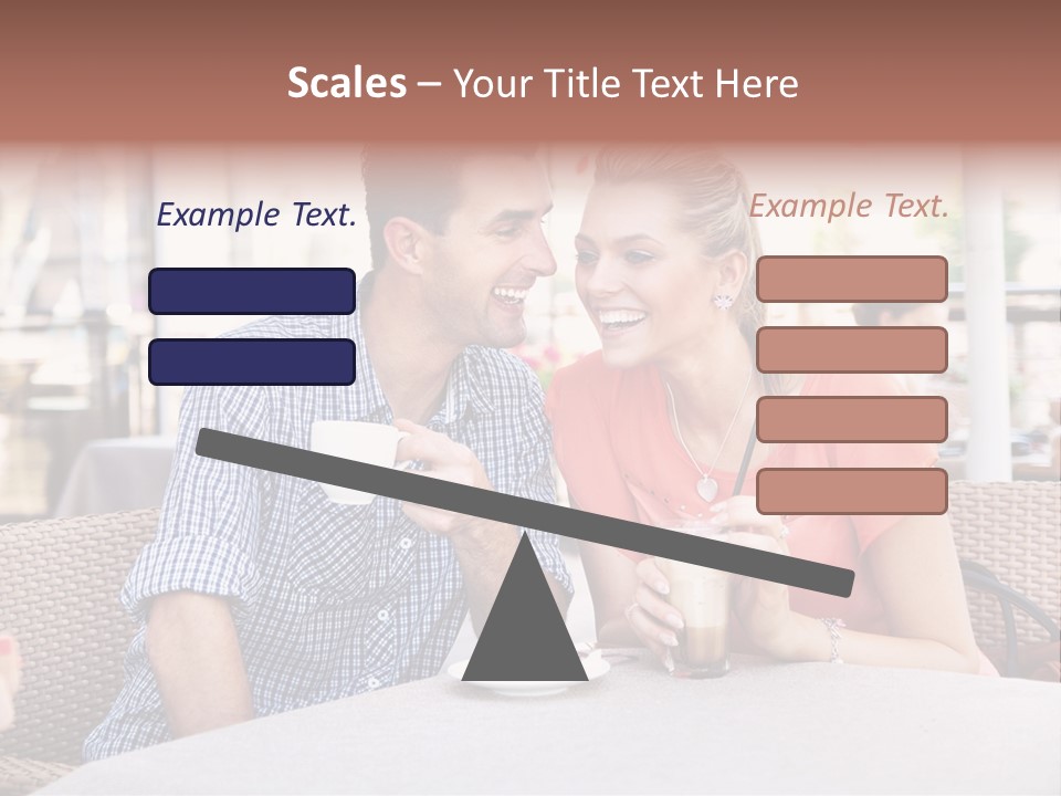 A Man And Woman Sitting At A Table Drinking Coffee PowerPoint Template