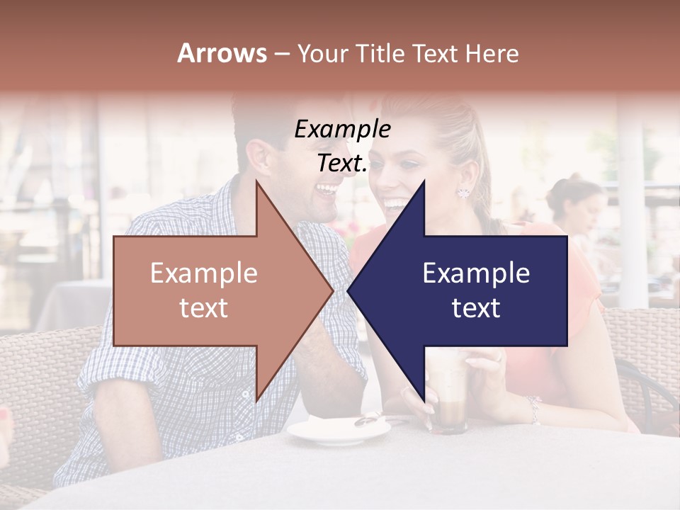 A Man And Woman Sitting At A Table Drinking Coffee PowerPoint Template