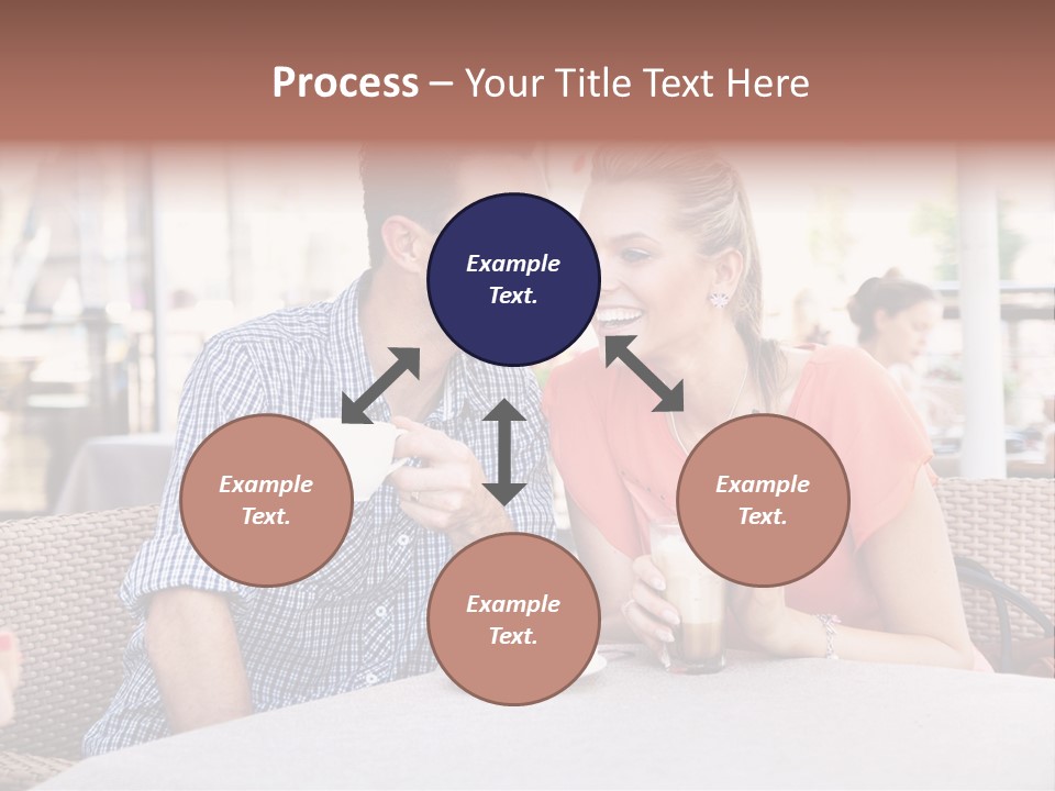 A Man And Woman Sitting At A Table Drinking Coffee PowerPoint Template