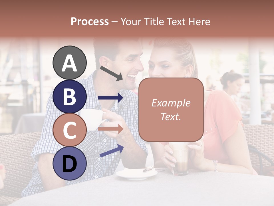 A Man And Woman Sitting At A Table Drinking Coffee PowerPoint Template