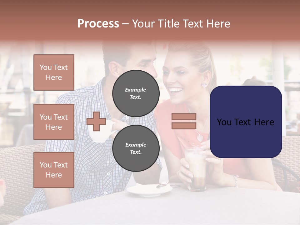 A Man And Woman Sitting At A Table Drinking Coffee PowerPoint Template