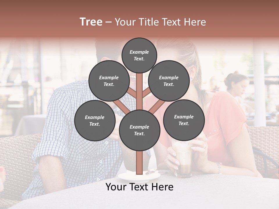 A Man And Woman Sitting At A Table Drinking Coffee PowerPoint Template