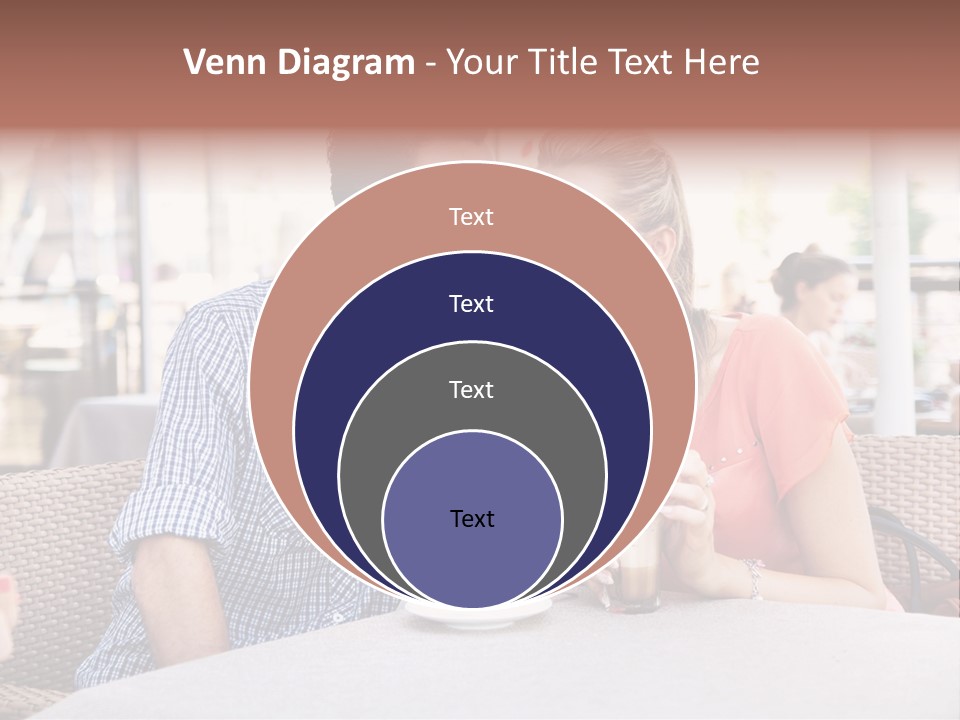 A Man And Woman Sitting At A Table Drinking Coffee PowerPoint Template