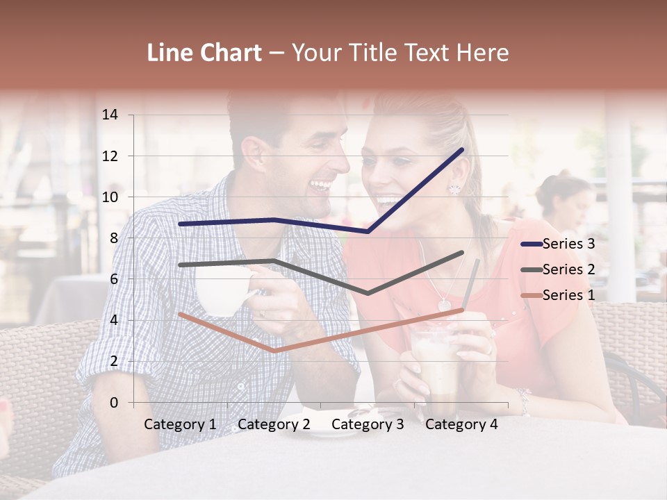 A Man And Woman Sitting At A Table Drinking Coffee PowerPoint Template