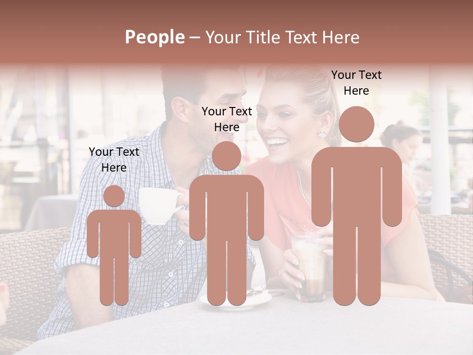 A Man And Woman Sitting At A Table Drinking Coffee PowerPoint Template